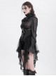 Retro Gorgeous Black Embroidered Lace Cool Metal Bat Splicing Mesh Hem Gothic Style Corset