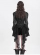 Retro Gorgeous Black Embroidered Lace Cool Metal Bat Splicing Mesh Hem Gothic Style Corset