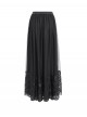Elegant Retro Black Lace Mesh Stitching Gorgeous Patchwork Decorated Gothic Style Skirt