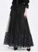 Elegant Retro Black Lace Mesh Stitching Gorgeous Patchwork Decorated Gothic Style Skirt