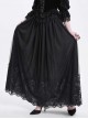 Elegant Retro Black Lace Mesh Stitching Gorgeous Patchwork Decorated Gothic Style Skirt