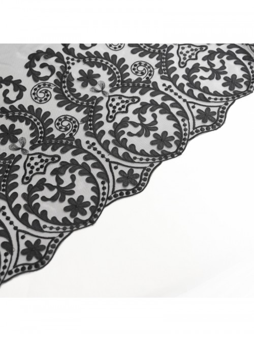Elegant Retro Black Lace Mesh Stitching Gorgeous Patchwork Decorated Gothic Style Skirt