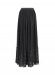 Elegant Retro Black Lace Mesh Stitching Gorgeous Patchwork Decorated Gothic Style Skirt