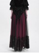 Elegant Daily Red Stitching Black Lace Mesh Gorgeous Patchwork Decorated Gothic Style Skirt