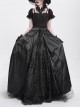 Retro Gorgeous Black Red Sexy One Shoulder Retro Lace Stitching Exquisite Beaded Decoration Gothic Style Dress