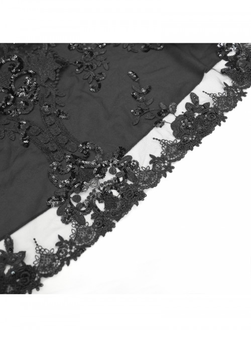 Retro Gorgeous Black Red Sexy One Shoulder Retro Lace Stitching Exquisite Beaded Decoration Gothic Style Dress