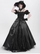 Retro Gorgeous Black Red Sexy One Shoulder Retro Lace Stitching Exquisite Beaded Decoration Gothic Style Dress