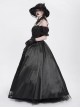 Retro Gorgeous Black Red Sexy One Shoulder Retro Lace Stitching Exquisite Beaded Decoration Gothic Style Dress
