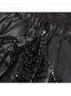 Retro Gorgeous Black Red Sexy One Shoulder Retro Lace Stitching Exquisite Beaded Decoration Gothic Style Dress