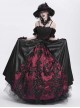 Retro Elegant Black Red Sexy One Shoulder Gorgeous Lace Stitching Exquisite Beaded Decoration Gothic Style Dress