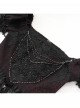 Retro Elegant Black Red Sexy One Shoulder Gorgeous Lace Stitching Exquisite Beaded Decoration Gothic Style Dress