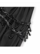 Retro Elegant Black Red Sexy One Shoulder Gorgeous Lace Stitching Exquisite Beaded Decoration Gothic Style Dress