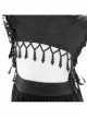 Sexy Elegant Black Exquisite Lace Stitching Beaded Decoration Waist Hollow Gothic Style Dress