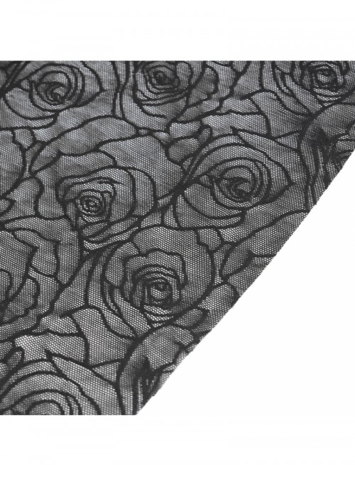 Sexy Elegant Black Exquisite Lace Stitching Beaded Decoration Waist Hollow Gothic Style Dress