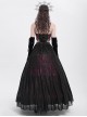 Retro Black Red Gorgeous Lace Splicing Beaded Decoration Sexy Waist Hollow Gothic Style Dress
