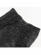 Vintage Black Satin Ruffles Exquisite Lace Stitching Unique Tassel Hem Beaded Decoration Gothic Style Skirt