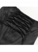 Vintage Black Satin Ruffles Exquisite Lace Stitching Unique Tassel Hem Beaded Decoration Gothic Style Skirt