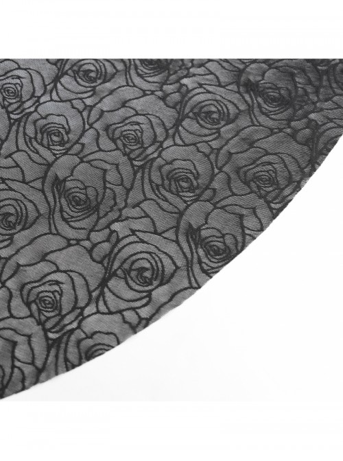 Vintage Black Satin Ruffles Exquisite Lace Stitching Unique Tassel Hem Beaded Decoration Gothic Style Skirt
