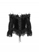 Gorgeous Elegant Black Sexy One Shoulder Exquisite Lace Velvet Splicing Rose Feather Decoration Gothic Style Top