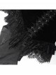 Gorgeous Elegant Black Sexy One Shoulder Exquisite Lace Velvet Splicing Rose Feather Decoration Gothic Style Top