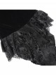 Gorgeous Elegant Black Sexy One Shoulder Exquisite Lace Velvet Splicing Rose Feather Decoration Gothic Style Top