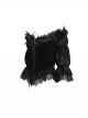Retro Elegant Black Red Sexy One Shoulder Lace Velvet Splicing Exquisite Rose Feather Decoration Gothic Style Top