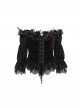 Retro Elegant Black Red Sexy One Shoulder Lace Velvet Splicing Exquisite Rose Feather Decoration Gothic Style Top