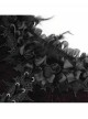 Retro Elegant Black Red Sexy One Shoulder Lace Velvet Splicing Exquisite Rose Feather Decoration Gothic Style Top