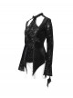 Elegant Black Sexy Hollow Design Exquisite Rose Dark Pattern Three Dimensional Flower Decoration Gothic Style Top