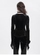 Elegant Black Sexy Hollow Design Exquisite Rose Dark Pattern Three Dimensional Flower Decoration Gothic Style Top