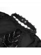 Elegant Black Sexy Hollow Design Exquisite Rose Dark Pattern Three Dimensional Flower Decoration Gothic Style Top