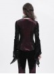 Elegant Black Red Sexy Hollow Design Exquisite Rose Dark Pattern Retro Flower Decoration Gothic Style Top