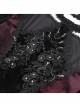 Elegant Black Red Sexy Hollow Design Exquisite Rose Dark Pattern Retro Flower Decoration Gothic Style Top
