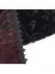 Elegant Black Red Sexy Hollow Design Exquisite Rose Dark Pattern Retro Flower Decoration Gothic Style Top