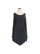 Bat-Sleeve Off-Shoulder Knitted Black Gothic Dress