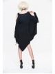 Bat-Sleeve Off-Shoulder Knitted Black Gothic Dress