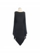 Bat-Sleeve Off-Shoulder Knitted Black Gothic Dress