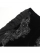 Elegant Slim Fit Black Velvet Stitching Lace Mesh Gorgeous Embroidered Patch Decoration Gothic Style Flared Pants