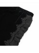 Elegant Slim Fit Black Velvet Stitching Lace Mesh Gorgeous Embroidered Patch Decoration Gothic Style Flared Pants