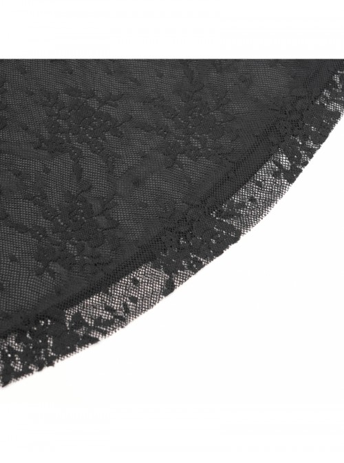 Elegant Slim Fit Black Velvet Stitching Lace Mesh Gorgeous Embroidered Patch Decoration Gothic Style Flared Pants