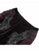 Elegant Retro Black Red Velvet Stitching Lace Mesh Gorgeous Embroidered Patch Gothic Style Flared Pants