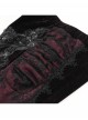 Elegant Retro Black Red Velvet Stitching Lace Mesh Gorgeous Embroidered Patch Gothic Style Flared Pants