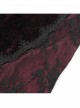 Elegant Retro Black Red Velvet Stitching Lace Mesh Gorgeous Embroidered Patch Gothic Style Flared Pants