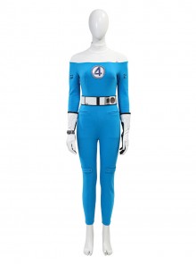 Movie The Fantastic Four First Steps Invisible Woman Bodysuit Halloween Cosplay Costume Set Without Shoes