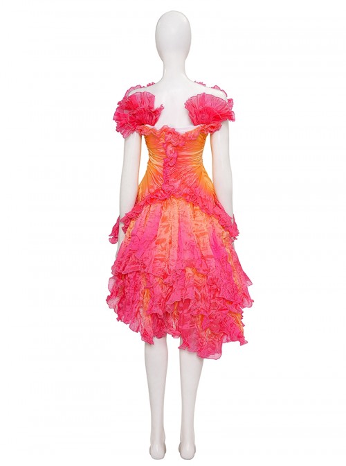 Movie Wicked Glinda Gradient Dress Halloween Cosplay Costume Set