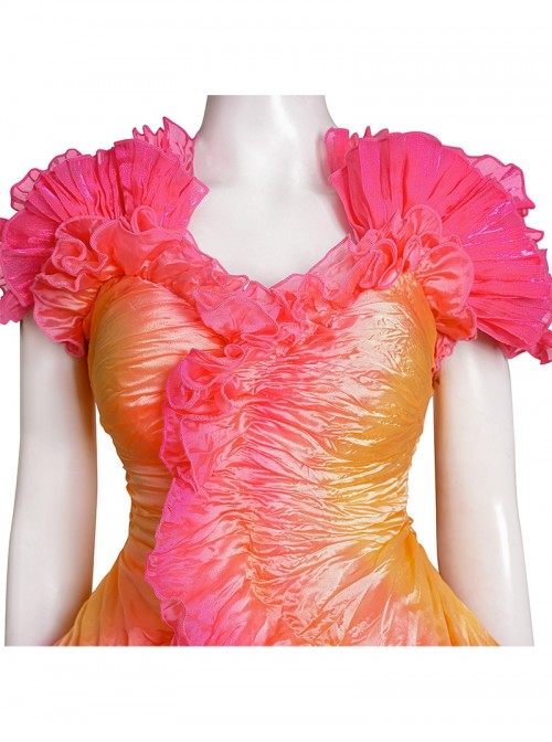 strapless open back dress Long Purple Print Prom Dress: Andrea & Leo A1286 Lavender / 2