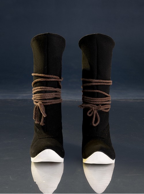 Where Winds Meet Player Young Martial Master Initial Halloween Cosplay Accessories Black Boots