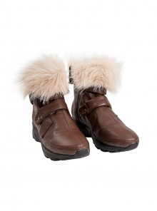 Marvel Rivals Doreen Allene Green Squirrel Girl Halloween Cosplay Accessories Brown Furry Leather Shoes