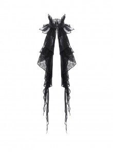 Black Ruffled Lace Mesh Splicing Gothic Style Necklace