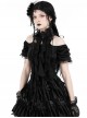 Black Ruffled Lace Mesh Splicing Gothic Style Necklace